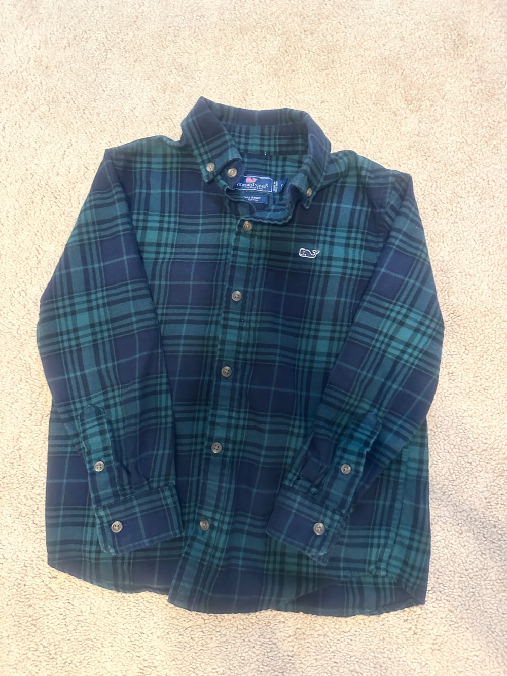 Vineyard Vines boys Flannel Whale Shirt - Size 5